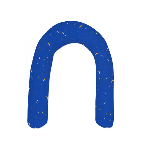 Kissenbezug für U-Positionierungskissen für Kinder (ca. 220 x 20 cm), Farbe Farbe Blau, Mond und Sterne: Centre®Lagerungskissen